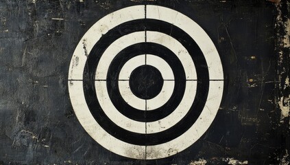 Vintage target on dark wooden board