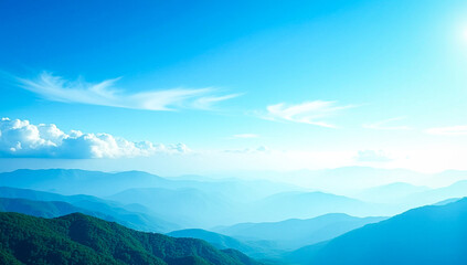 Obraz premium Serene clear blue sky with wispy clouds in a breathtaking high-resolution editorial image