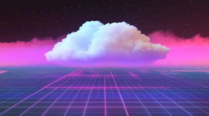 Data-driven visualization of ERP architecture with cloud integration over digital grid background