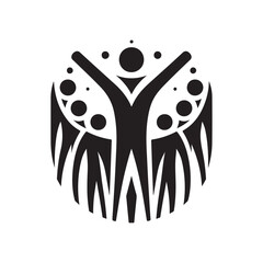 team vector silhouette clip art logo design illustration