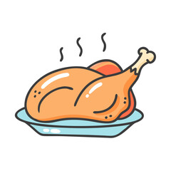 roast chicken icon, roast chicken vector illustration-simple illustration of roast chicken, perfect for roast chicken logos and icons