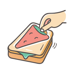 sandwich making icon, sandwich making vector illustration-simple illustration of sandwich making, perfect for sandwich making logos and icons