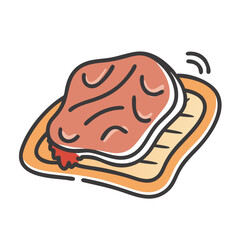 slow roasted meat icon, slow roasted meat vector illustration-simple illustration of slow roasted meat, perfect for slow roasted meat logos and icons