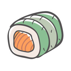 sushi roll icon, sushi roll vector illustration-simple illustration of sushi roll, perfect for sushi roll logos and icons