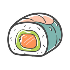 sushi roll icon, sushi roll vector illustration-simple illustration of sushi roll, perfect for sushi roll logos and icons