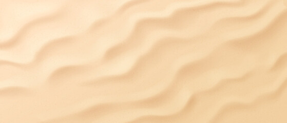 Sandy background, top view. Wave pattern depicting soft sand dunes. Light beige colors create a calming and natural feel. Perfect as a backdrop or design element for various projects. © ApoevArt