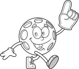 Pickleball Ball Character With Number One Fan Foam Hand