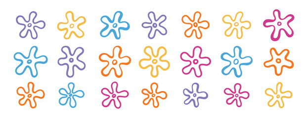doodle hand drawn bikini bottom flowers, summer decoration, bikini botton sky elements. tropical flowers set