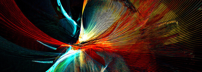 Abstract art technology background digital painting multicolor neon Modern futuristic pattern. Fractal artwork for creative graphic design.