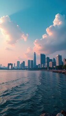 Obraz premium Panoramic view of Mumbai skyline with Gateway of India and iconic skyscrapers , shadows, gateway of india