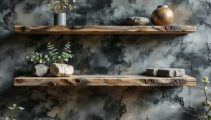 Flourishing wall garden, a display of potted plants and elegant vases for vibrant indoor or outdoor oasis