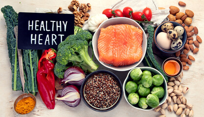 Food products representing the MIND diet, brain health.