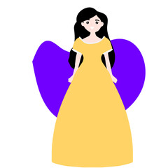 Beautifull Princess wearing dress isolated on white background