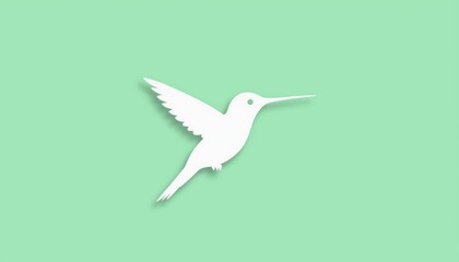 Fototapeta premium White hummingbird in flight, a closeup view of nature's delicate wonder