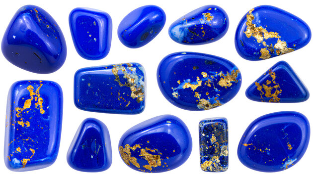 Tumbled Lapis Lazuli Gemstones  Mineral Specimen Transparent background PNG