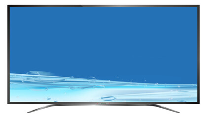 TV screen background.Modern LED LCD panel.Wide computer monitor display mockup.Blank flatscreen Television template.Vector illustration horizon plasma TV monitor hanging wall,New Technology electronic