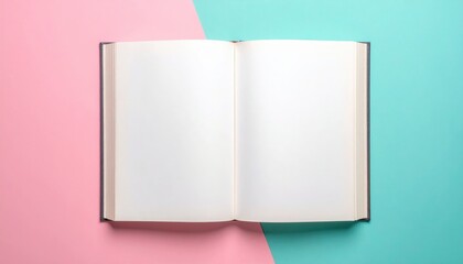 Creative writing journey blank book digital art minimalist style top-down view inspiration and ideas