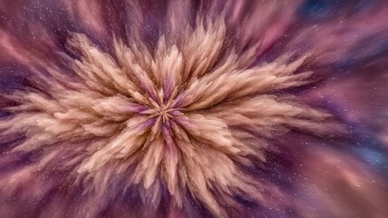 5.	Radiant particle explosion purple flower background