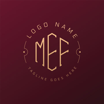 Luxury MEF Logo Design, Elegant Letter MEF Monogram Logo. Minimalist Polygon MEF Logo Design Template