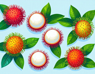 fresh and delicious fruit, healthy fruit, rambutan image - 맛있는 과일, 람부탄 이미지