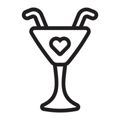 cocktail line icon