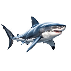Majestic great white shark symbol of ocean s power and mystery swimming on transparent background