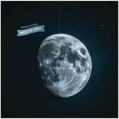 Naklejka premium International Moon Day flyer image 1.eps