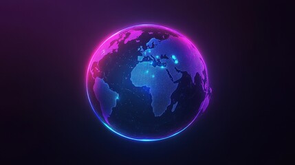 World Computer. Creative Network and Hologram Background for Digital Technology