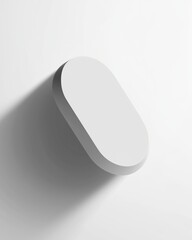 Obraz premium Minimalist Rounded Pill Shape on White Background