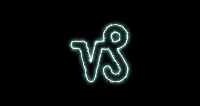 Capricorn symbol astrological sign blue flaming. Loop