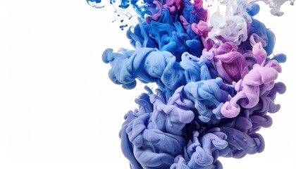 Obraz premium Colorful ink swirls in water studio abstract photography white background close-up art and design