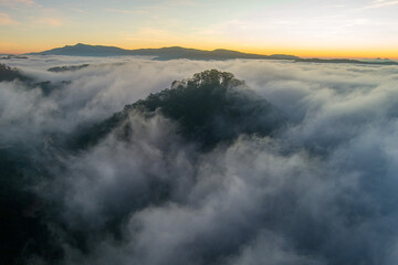 clouds over the mountains