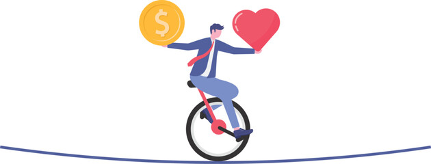 Work life balance, working lifestyle compromise with family or personal health,

