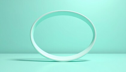 Creative motion design of a rotating white ring studio setting 3d animation minimalist style
