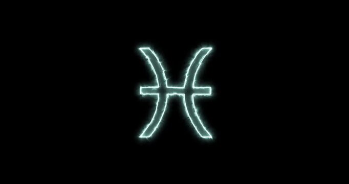 Gemini symbol astrological sign blue flaming. Loop
