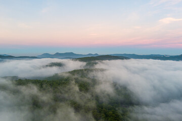 fog over the mountains
