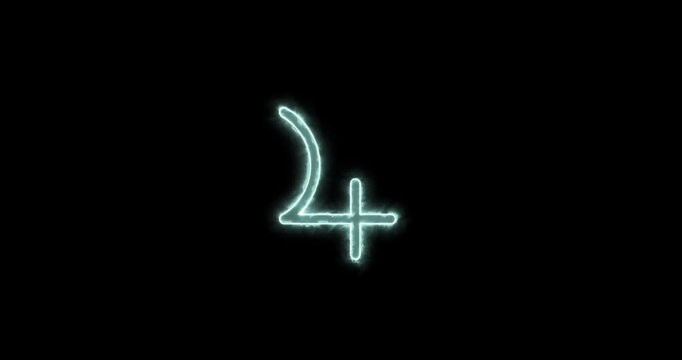Astronomical symbol of Jupiter blue flaming. Loop