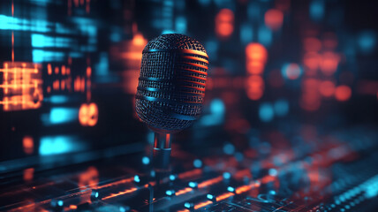 close up of a microphone