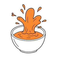 Orange Liquid Splashing From Bowl Illustration