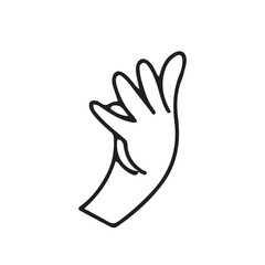 Hands poses. Black color outline vector illustration, on a white background. Concept of communication and expressions.