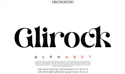 Luxury Glirock Regular alphabet letters font for logo