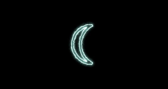 Astronomical symbol of decrescent moon. Loop