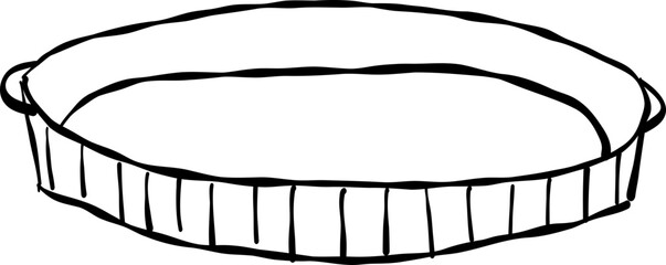 Round Ceramic Baking Pan with Raised Edges