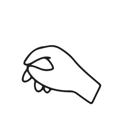 Hands poses. Black color outline vector illustration, on a white background. Concept of communication and expressions.