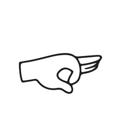 Hands poses. Black color outline vector illustration, on a white background. Concept of communication and expressions.