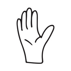 Hands poses. Black color outline vector illustration, on a white background. Concept of communication and expressions.