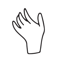 Hands poses. Black color outline vector illustration, on a white background. Concept of communication and expressions.