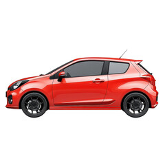 Naklejka premium A sleek vibrant red hatchback a sporty statement for urban adventures with on transparent background