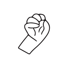 Hands poses. Black color outline vector illustration, on a white background. Concept of communication and expressions.