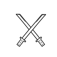 crossed sword line icon